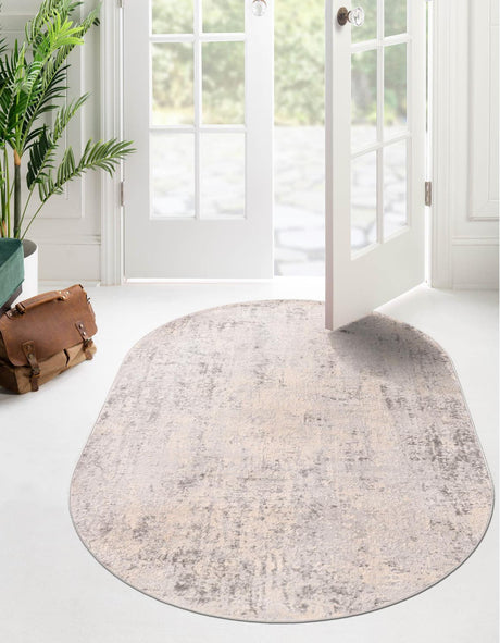 Gray 5' 3 x 7' 10 Caspian Oval Area Rug 60% Polypropylene & 40% Polyester With Cotton Backing Modern Chic Carpet for Home Interior Design Decorating for Sale at Rug Engine