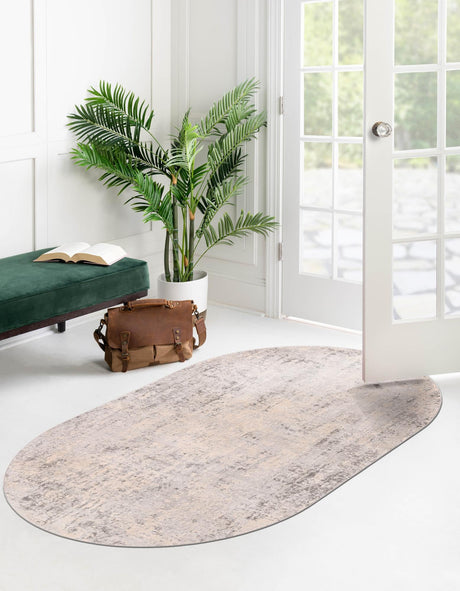 Gray 5' 3 x 7' 10 Caspian Oval Area Rug 60% Polypropylene & 40% Polyester With Cotton Backing Modern Chic Carpet for Home Interior Design Decorating for Sale at Rug Engine