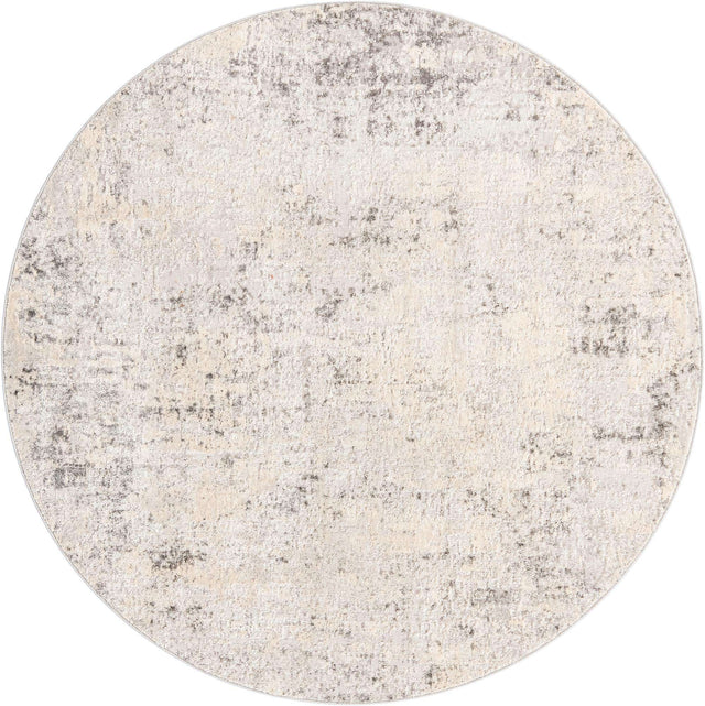 Gray 6' 1 x 6' 1 Caspian Round Area Rug 60% Polypropylene & 40% Polyester With Cotton Backing Modern Chic Carpet for Home Interior Design Decorating for Sale at Rug Engine