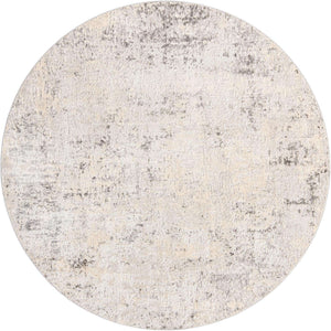Gray 7' 10 x 7' 10 Caspian Round Area Rug 60% Polypropylene & 40% Polyester With Cotton Backing Modern Chic Carpet for Home Interior Design Decorating for Sale at Rug Engine