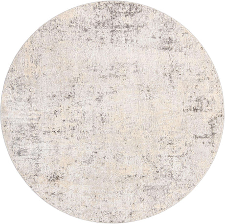 Gray 7' 10 x 7' 10 Caspian Round Area Rug 60% Polypropylene & 40% Polyester With Cotton Backing Modern Chic Carpet for Home Interior Design Decorating for Sale at Rug Engine