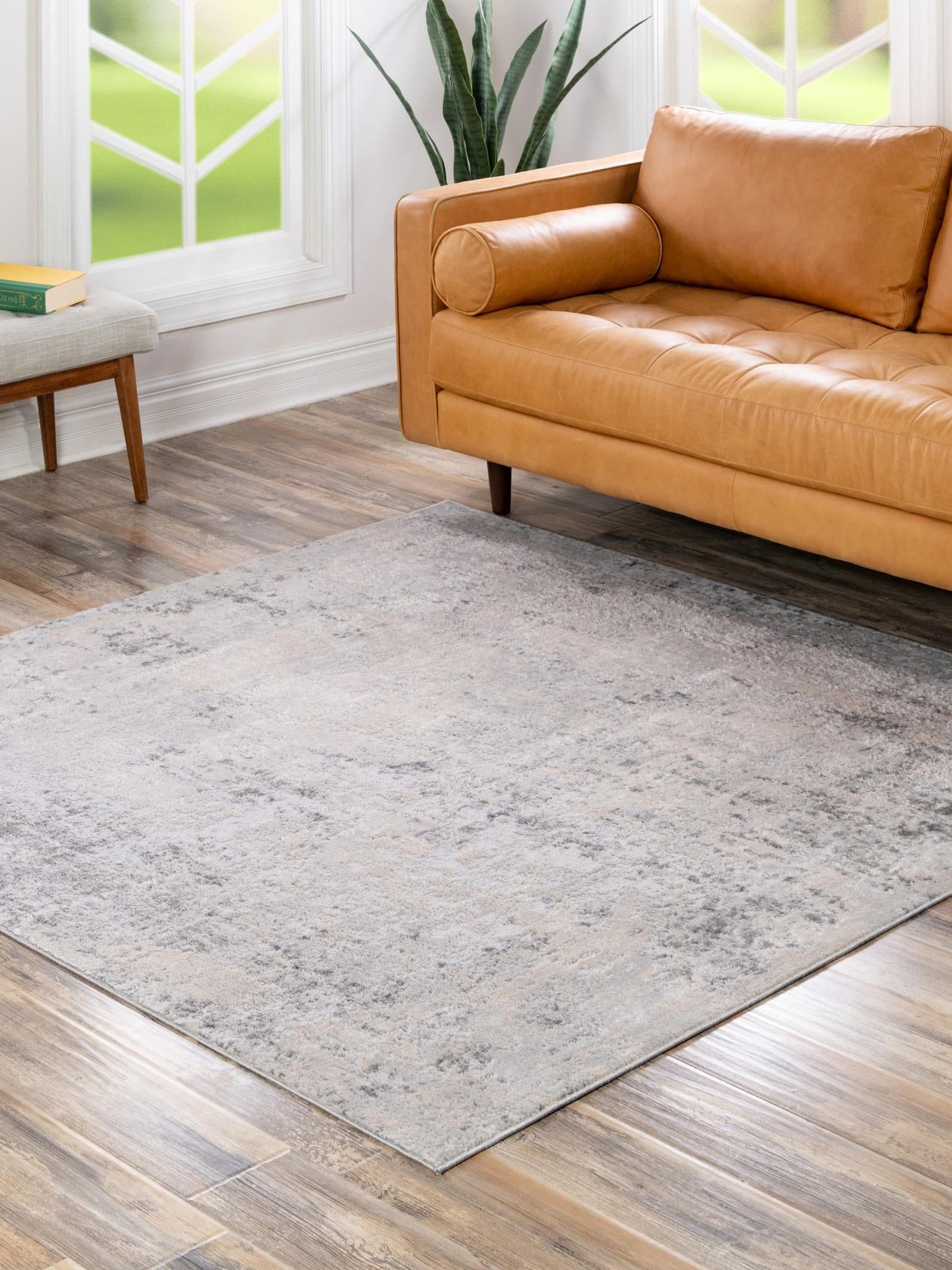 Gray 6' 1 x 6' 1 Caspian Square Area Rug 60% Polypropylene & 40% Polyester With Cotton Backing Modern Chic Carpet for Home Interior Design Decorating for Sale at Rug Engine