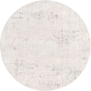 Gray 5' 3 x 5' 3 Caspian Round Area Rug 60% Polypropylene & 40% Polyester With Cotton Backing Modern Chic Carpet for Home Interior Design Decorating for Sale at Rug Engine