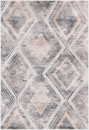 Gray Cream 7' 1 x 10' Caspian Rectangle Area Rug 60% Polypropylene & 40% Polyester With Cotton Backing Modern Chic Carpet for Home Interior Design Decorating for Sale at Rug Engine