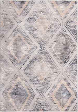 Gray Cream 7' 10 x 11' Caspian Rectangle Area Rug 60% Polypropylene & 40% Polyester With Cotton Backing Modern Chic Carpet for Home Interior Design Decorating for Sale at Rug Engine