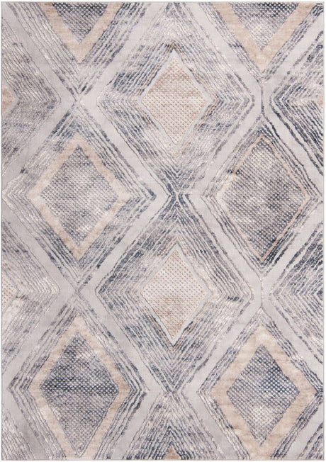 Gray Cream 7' 10 x 11' Caspian Rectangle Area Rug 60% Polypropylene & 40% Polyester With Cotton Backing Modern Chic Carpet for Home Interior Design Decorating for Sale at Rug Engine