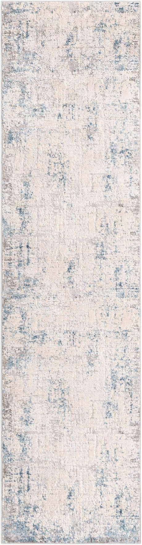 Gray Blue 2' 7 x 10' Caspian Runner Area Rug 60% Polypropylene & 40% Polyester With Cotton Backing Modern Chic Carpet for Home Interior Design Decorating for Sale at Rug Engine
