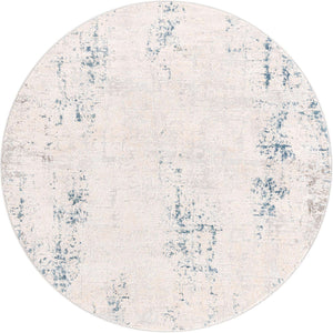 Gray Blue 5' 3 x 5' 3 Caspian Round Area Rug 60% Polypropylene & 40% Polyester With Cotton Backing Modern Chic Carpet for Home Interior Design Decorating for Sale at Rug Engine