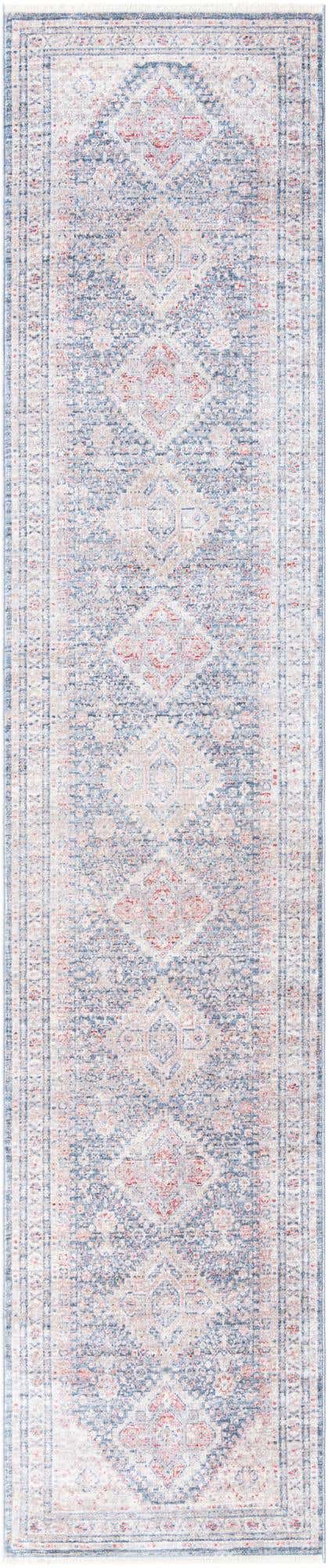 Blue 2' 7 x 13' 1 Noble Runner Area Rug 100% Polyester Traditional Distressed Classic Contemporary Carpet for Home Decor for Sale at Rug Engine