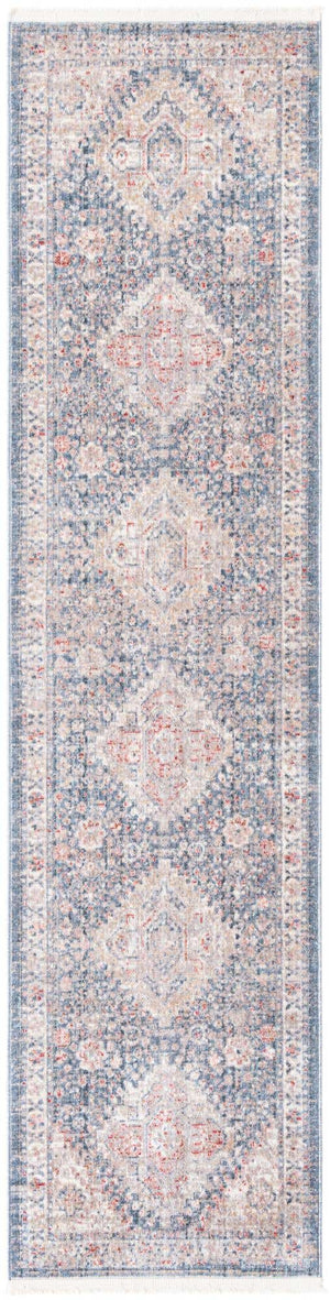 Blue 2' x 8' Noble Runner Area Rug 100% Polyester Traditional Distressed Classic Contemporary Carpet for Home Decor for Sale at Rug Engine