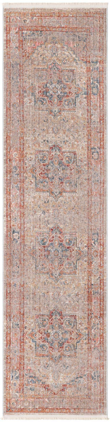 Multicolor 2' 7 x 13' 1 Noble Runner Area Rug 100% Polyester Traditional Distressed Classic Contemporary Carpet for Home Decor for Sale at Rug Engine