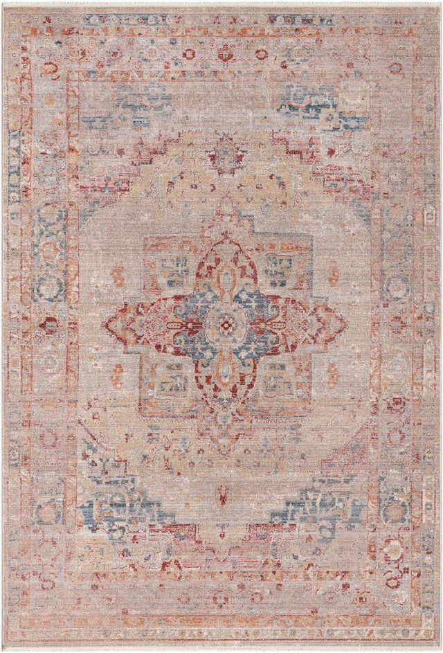 Multicolor 6' 1 x 9' Noble Rectangle Area Rug 100% Polyester Traditional Distressed Classic Contemporary Carpet for Home Decor for Sale at Rug Engine