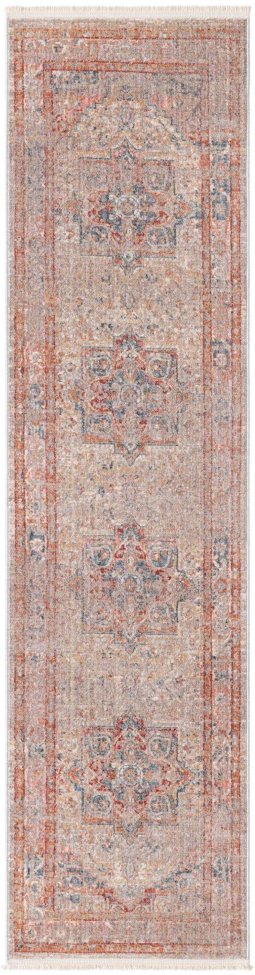 Multicolor 2' x 8' Noble Runner Area Rug 100% Polyester Traditional Distressed Classic Contemporary Carpet for Home Decor for Sale at Rug Engine