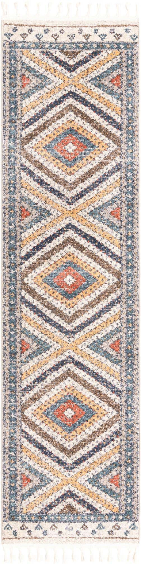 Blue 2' 7 x 10' Aramis Runner Area Rug Polypropylene With Cotton Backing Easy Clean Living Room Bedroom Dining Office Carpet for Sale at Rug Engine