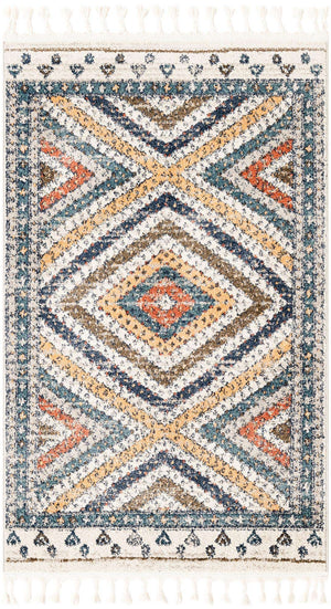 Blue 3' 3 x 5' 3 Aramis Rectangle Area Rug Polypropylene With Cotton Backing Easy Clean Living Room Bedroom Dining Office Carpet for Sale at Rug Engine