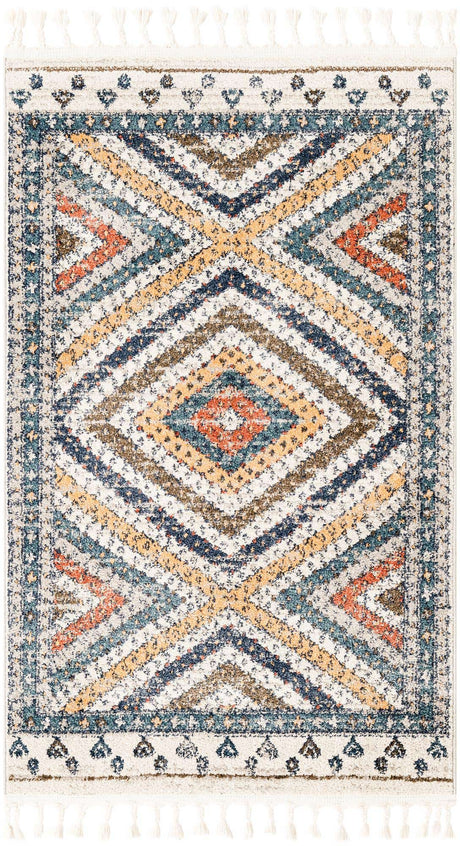 Blue 3' 3 x 5' 3 Aramis Rectangle Area Rug Polypropylene With Cotton Backing Easy Clean Living Room Bedroom Dining Office Carpet for Sale at Rug Engine