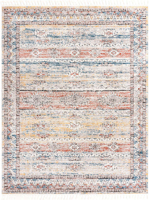 Multicolor 7' 1 x 10' Aramis Rectangle Area Rug Polypropylene With Cotton Backing Easy Clean Living Room Bedroom Dining Office Carpet for Sale at Rug Engine