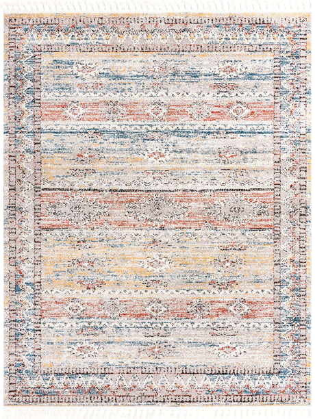 Multicolor 7' 1 x 10' Aramis Rectangle Area Rug Polypropylene With Cotton Backing Easy Clean Living Room Bedroom Dining Office Carpet for Sale at Rug Engine