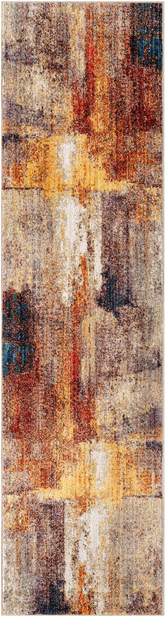 Multicolor 2' 7 x 10' Jill Zarin Downtown Runner Area Rug 100% Polyester (Space-Dyed Yarn) Abstract Modern Colorful Vivid Carpet for Home Interior Design for Sale at Rug Engine
