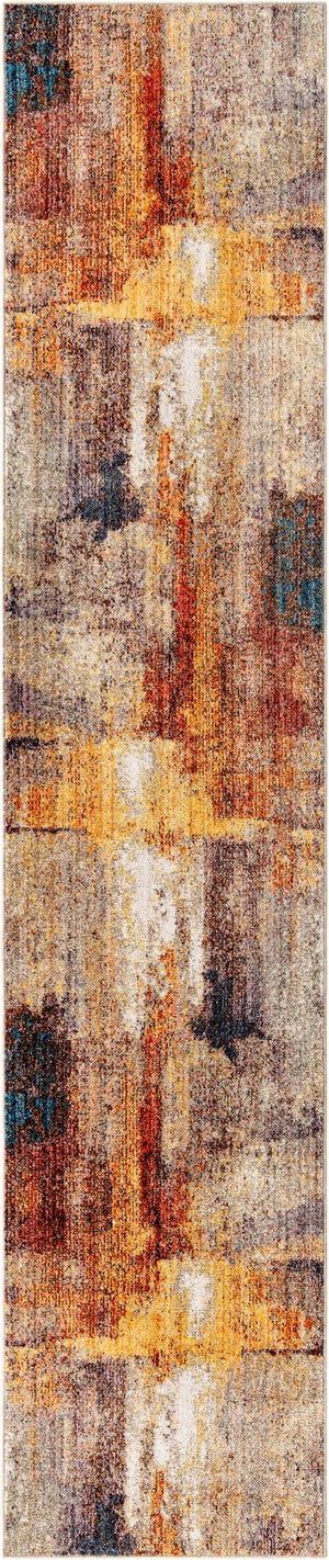 Multicolor 3' x 13' 1 Jill Zarin Downtown Runner Area Rug 100% Polyester (Space-Dyed Yarn) Abstract Modern Colorful Vivid Carpet for Home Interior Design for Sale at Rug Engine