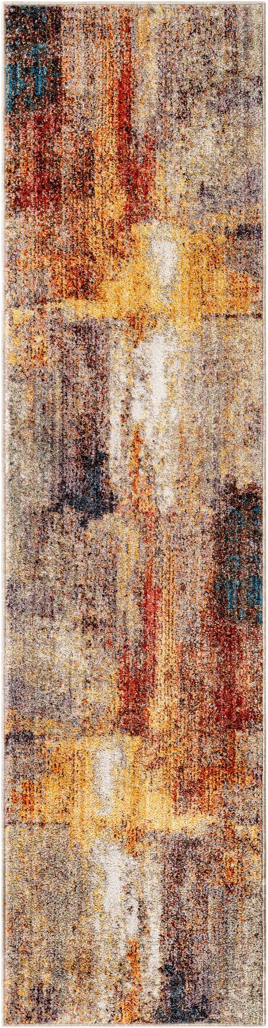 Multicolor 2' x 8' Jill Zarin Downtown Runner Area Rug 100% Polyester (Space-Dyed Yarn) Abstract Modern Colorful Vivid Carpet for Home Interior Design for Sale at Rug Engine