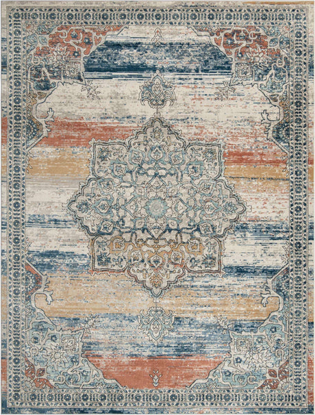 Multicolor 10' x 13' 1 Nyla Rectangle Area Rug 100% Polypropylene Traditional Classic Carpet for Living Room, Kitchen, Bedroom, Dining, Office for Sale at Rug Engine