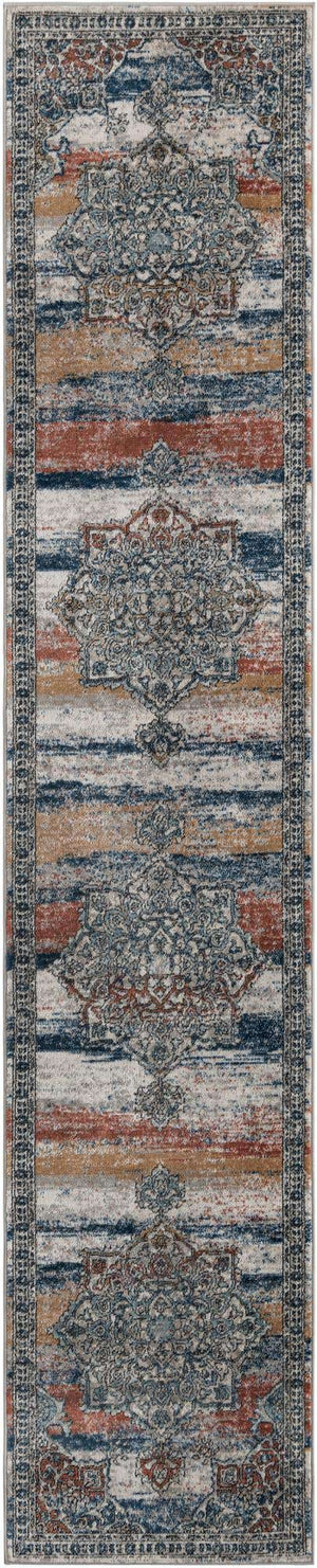 Multicolor 2' 7 x 13' 1 Nyla Runner Area Rug 100% Polypropylene Traditional Classic Carpet for Living Room, Kitchen, Bedroom, Dining, Office for Sale at Rug Engine