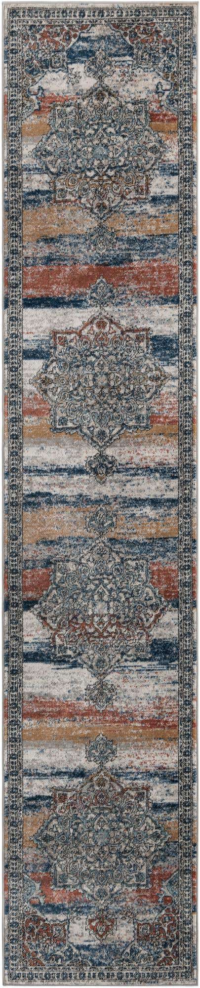 Multicolor 2' 7 x 13' 1 Nyla Runner Area Rug 100% Polypropylene Traditional Classic Carpet for Living Room, Kitchen, Bedroom, Dining, Office for Sale at Rug Engine