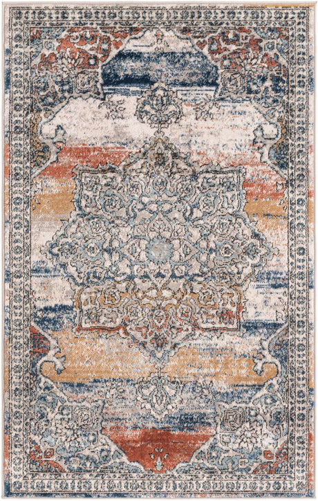 Multicolor 3' 3 x 5' 3 Nyla Rectangle Area Rug 100% Polypropylene Traditional Classic Carpet for Living Room, Kitchen, Bedroom, Dining, Office for Sale at Rug Engine