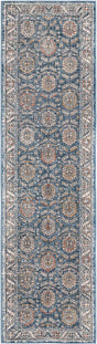 Blue 2' 7 x 10' Nyla Runner Area Rug 100% Polypropylene Traditional Classic Carpet for Living Room, Kitchen, Bedroom, Dining, Office for Sale at Rug Engine