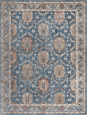 Blue 10' x 13' 1 Nyla Rectangle Area Rug 100% Polypropylene Traditional Classic Carpet for Living Room, Kitchen, Bedroom, Dining, Office for Sale at Rug Engine