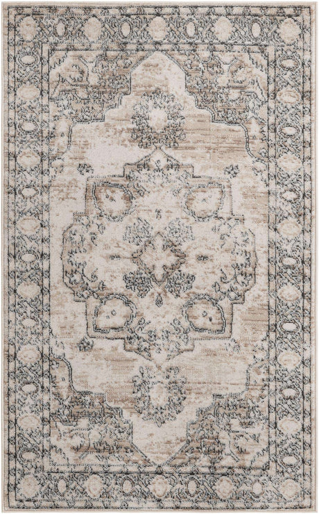 Ivory 3' 1 x 5' 3 Portland Rectangle Area Rug 85% Polypropylene & 15% Polyester Vintage Distressed Traditional Carpet for Home Decor for Sale at Rug Engine