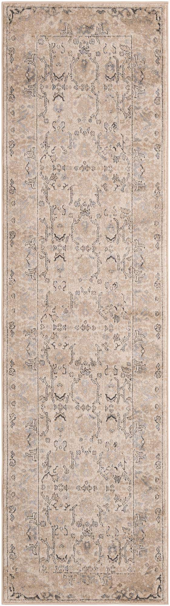 Ivory 2' 7 x 10' Portland Runner Area Rug 85% Polypropylene & 15% Polyester Vintage Distressed Traditional Carpet for Home Decor for Sale at Rug Engine