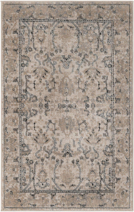 Ivory 3' 1 x 5' 3 Portland Rectangle Area Rug 85% Polypropylene & 15% Polyester Vintage Distressed Traditional Carpet for Home Decor for Sale at Rug Engine