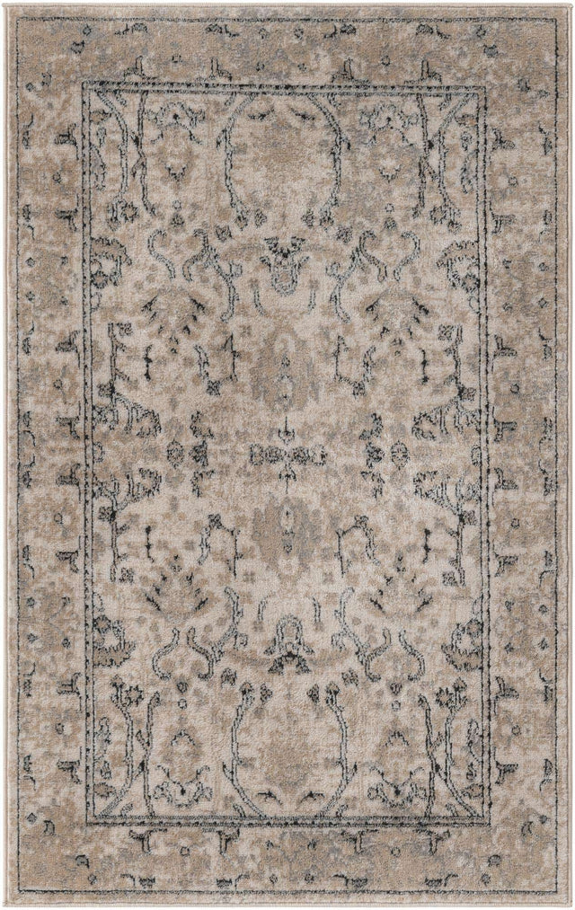 Ivory 3' 1 x 5' 3 Portland Rectangle Area Rug 85% Polypropylene & 15% Polyester Vintage Distressed Traditional Carpet for Home Decor for Sale at Rug Engine