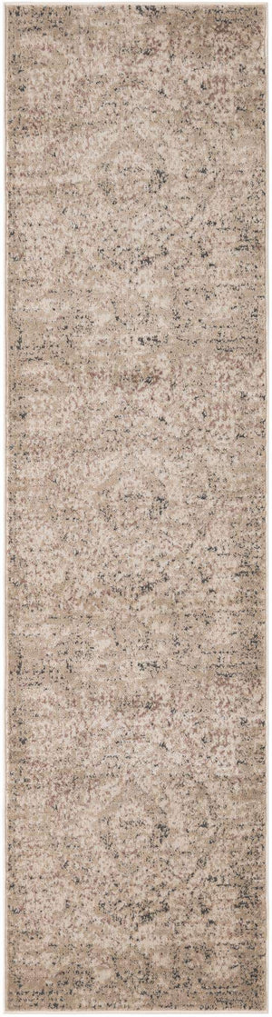 Beige 2' 7 x 10' Portland Runner Area Rug 85% Polypropylene & 15% Polyester Vintage Distressed Traditional Carpet for Home Decor for Sale at Rug Engine