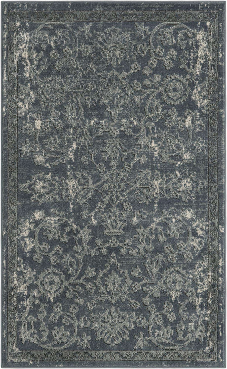 Blue 3' 1 x 5' 3 Portland Rectangle Area Rug 85% Polypropylene & 15% Polyester Vintage Distressed Traditional Carpet for Home Decor for Sale at Rug Engine