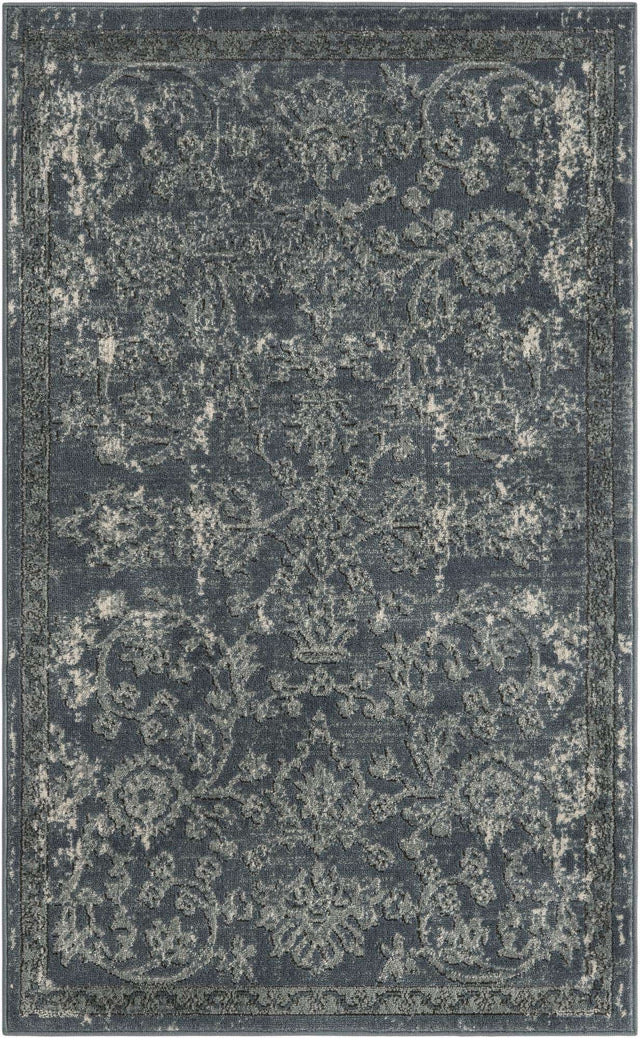 Blue 3' 1 x 5' 3 Portland Rectangle Area Rug 85% Polypropylene & 15% Polyester Vintage Distressed Traditional Carpet for Home Decor for Sale at Rug Engine