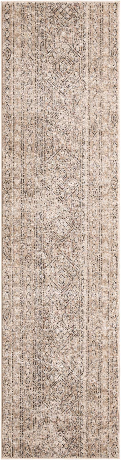 Ivory 2' 7 x 10' Portland Runner Area Rug 85% Polypropylene & 15% Polyester Vintage Distressed Traditional Carpet for Home Decor for Sale at Rug Engine
