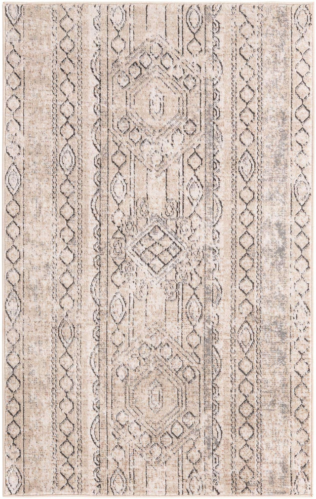 Ivory 3' 1 x 5' 3 Portland Rectangle Area Rug 85% Polypropylene & 15% Polyester Vintage Distressed Traditional Carpet for Home Decor for Sale at Rug Engine