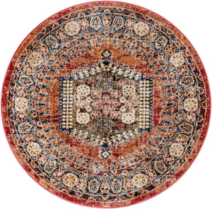 Terracotta 4' 1 x 4' 1 Utopia Round Area Rug Traditional Vintage Persian Inspired Vivid Color Durable Carpet for Unique Interiors for Sale at Rug Engine