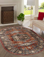 Terracotta 5' 3 x 8' Utopia Oval Area Rug Traditional Vintage Persian Inspired Vivid Color Durable Carpet for Unique Interiors for Sale at Rug Engine