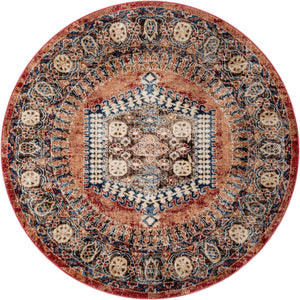 Terracotta 6' 1 x 6' 1 Utopia Round Area Rug Traditional Vintage Persian Inspired Vivid Color Durable Carpet for Unique Interiors for Sale at Rug Engine