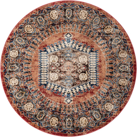 Terracotta 6' 1 x 6' 1 Utopia Round Area Rug Traditional Vintage Persian Inspired Vivid Color Durable Carpet for Unique Interiors for Sale at Rug Engine