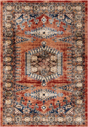 Terracotta 6' 1 x 9' Utopia Rectangle Area Rug Traditional Vintage Persian Inspired Vivid Color Durable Carpet for Unique Interiors for Sale at Rug Engine