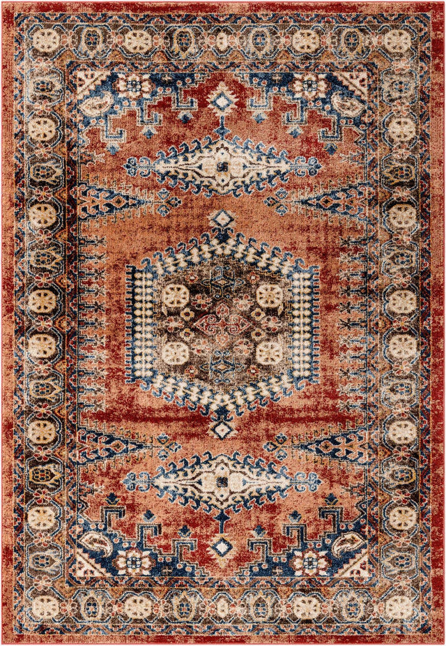 Terracotta 6' 1 x 9' Utopia Rectangle Area Rug Traditional Vintage Persian Inspired Vivid Color Durable Carpet for Unique Interiors for Sale at Rug Engine