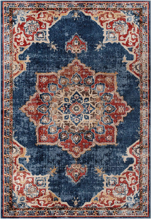 Dark Blue 6' 1 x 9' Utopia Rectangle Area Rug Traditional Vintage Persian Inspired Vivid Color Durable Carpet for Unique Interiors for Sale at Rug Engine