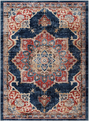 Dark Blue 7' 10 x 11' Utopia Rectangle Area Rug Traditional Vintage Persian Inspired Vivid Color Durable Carpet for Unique Interiors for Sale at Rug Engine