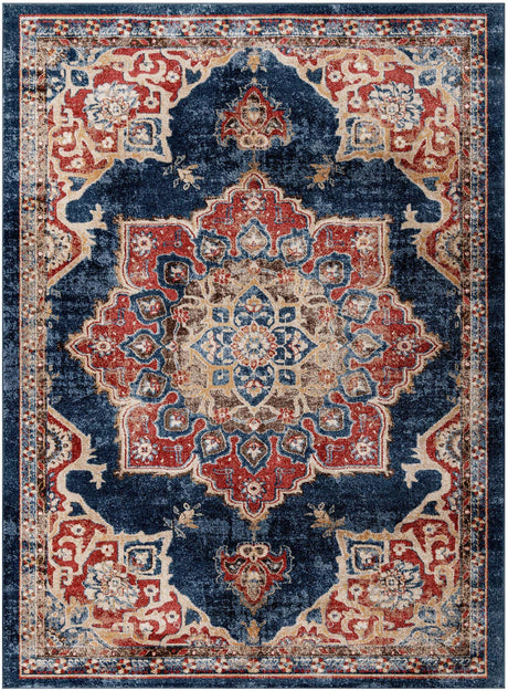 Dark Blue 7' 10 x 11' Utopia Rectangle Area Rug Traditional Vintage Persian Inspired Vivid Color Durable Carpet for Unique Interiors for Sale at Rug Engine