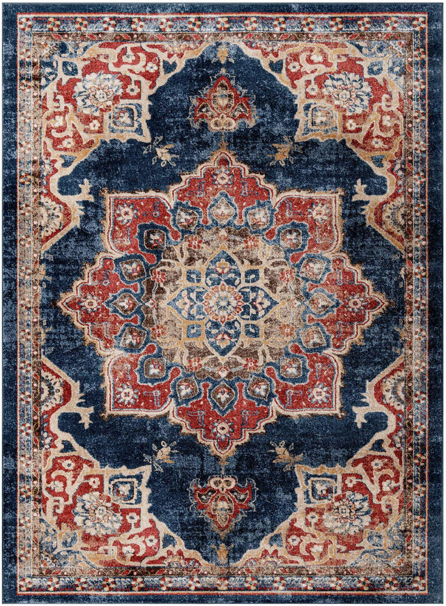 Dark Blue 7' 10 x 11' Utopia Rectangle Area Rug Traditional Vintage Persian Inspired Vivid Color Durable Carpet for Unique Interiors for Sale at Rug Engine
